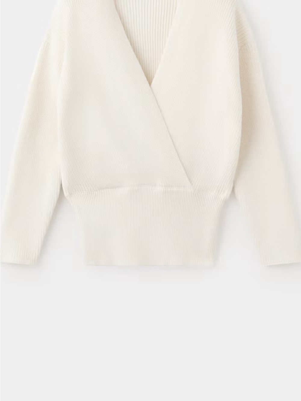 Mango Women’s Wrap-Front Knit Sweater - Cream